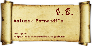 Valusek Barnabás névjegykártya